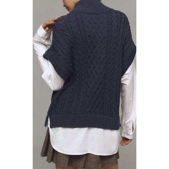 Pilcro and the Letterpress Navy Cable Knit Sweater - Picture 10 of 11